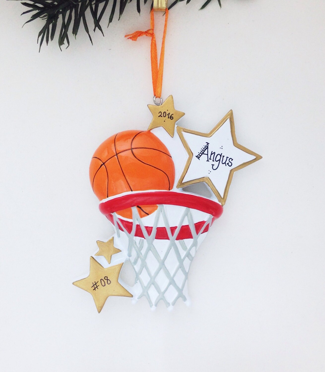 Basketball Personalized Christmas Ornament / Basketball | Etsy