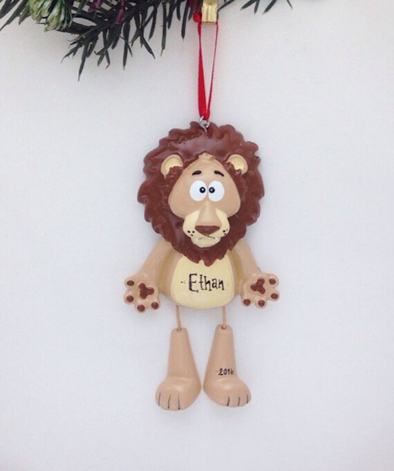 Lion Personalized Christmas Ornament Zoo Animal Ornament Etsy