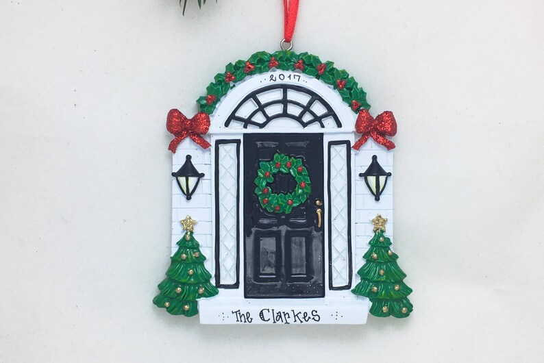 Black Door Personalized Christmas Ornament New Home Ornament Our First Home Real Estate Agent Realtor Gift New House