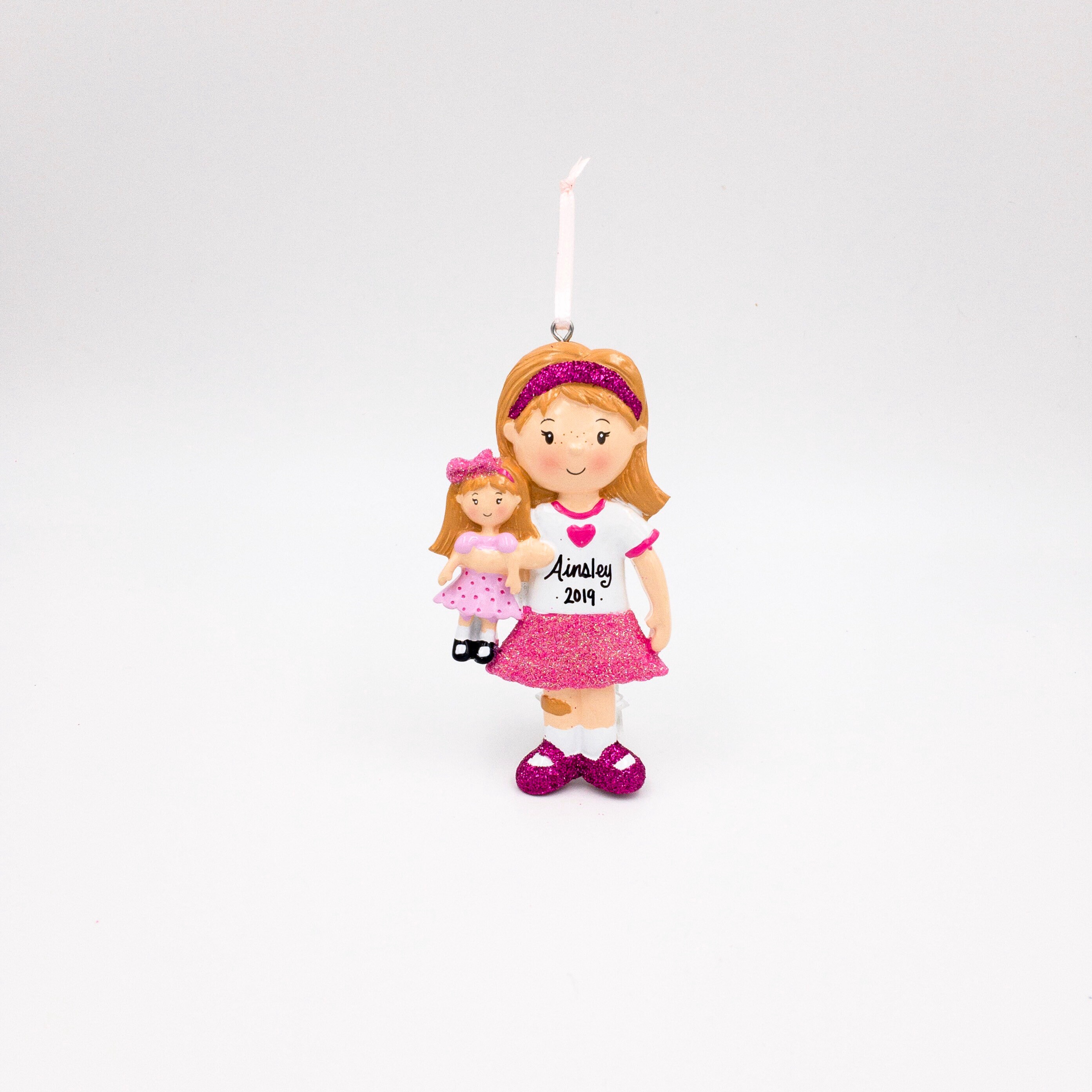 Girl with Doll Personalized Christmas Ornament / Little Girl Etsy