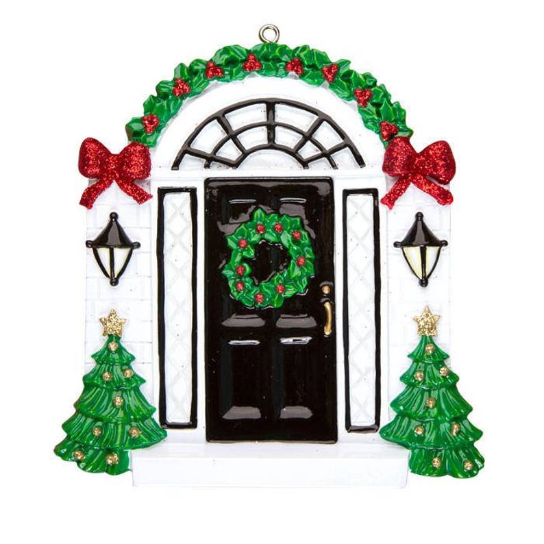 Black Door Personalized Christmas Ornament New Home Ornament Our First Home Real Estate Agent Realtor Gift New House