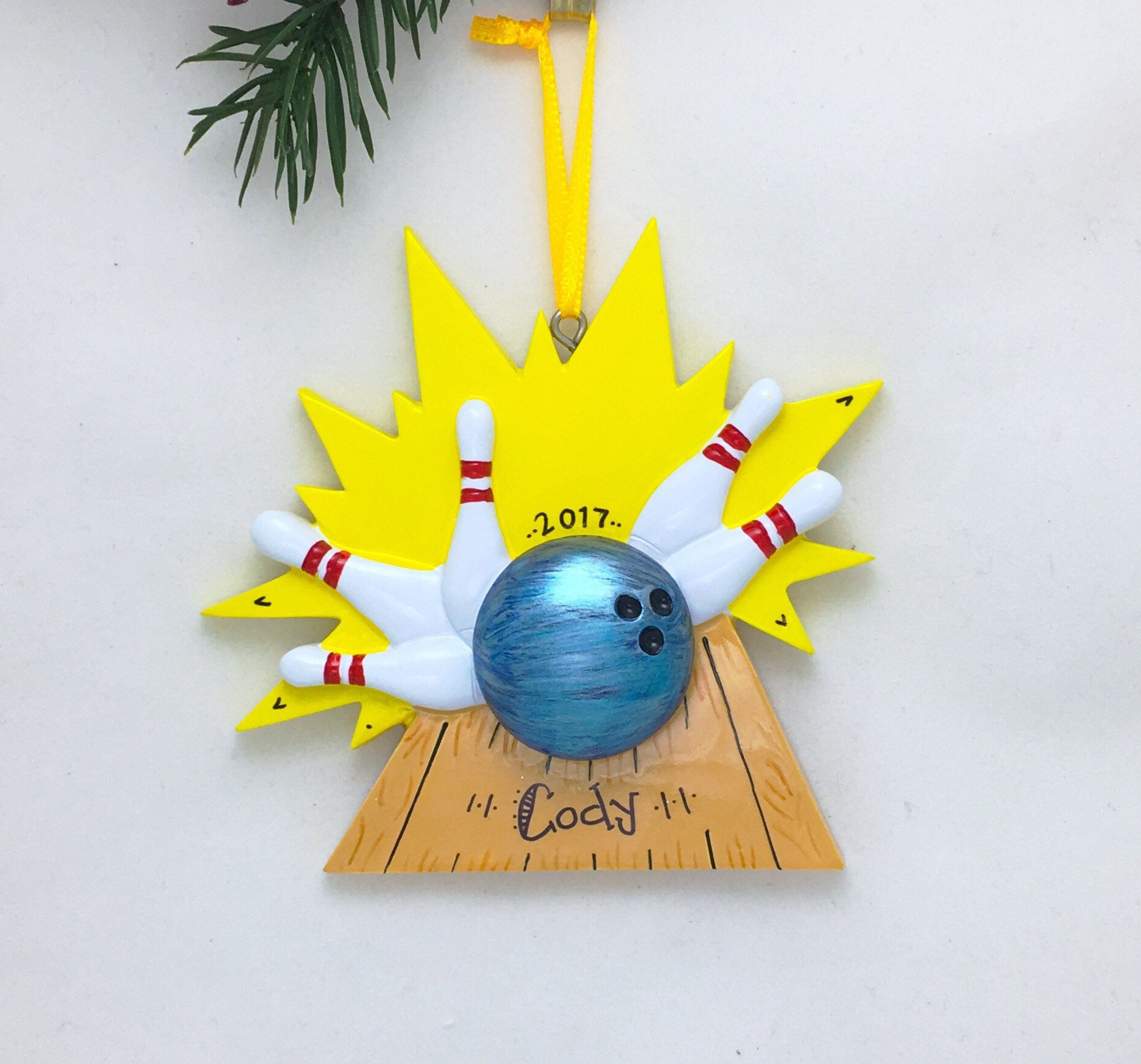 Bowling Personalized Christmas Ornament / Bowler Ornament / Etsy