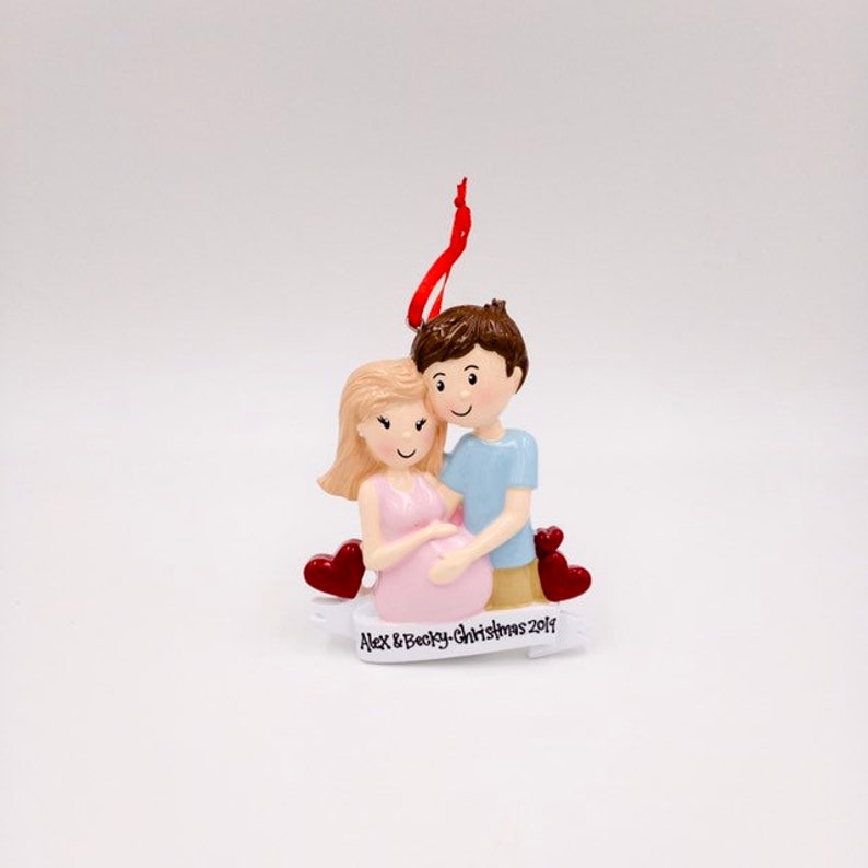 Expecting Couple Personalized Christmas Ornament / Expecting Parents Ornament / Expecting / Pregnancy / Baby Shower / Hand Personalized 