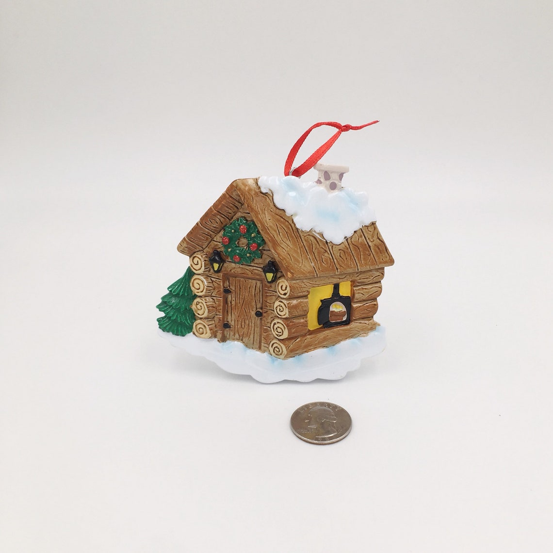 Log Cabin Personalized Christmas Ornament / Cabin Ornament / Etsy