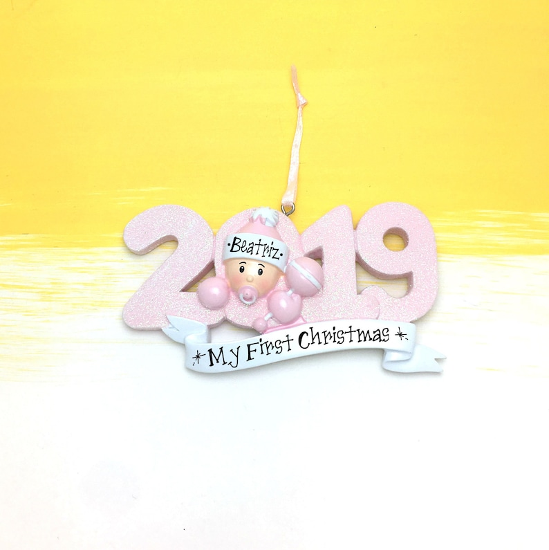 2019 Baby Girl Personalized Christmas Ornament Baby/'s 1st Christmas Baby/'s First Christmas Ornament New Baby Ornament
