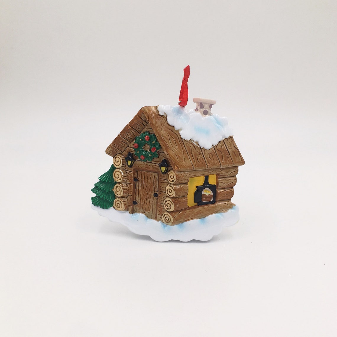 Log Cabin Personalized Christmas Ornament / Cabin Ornament / Etsy