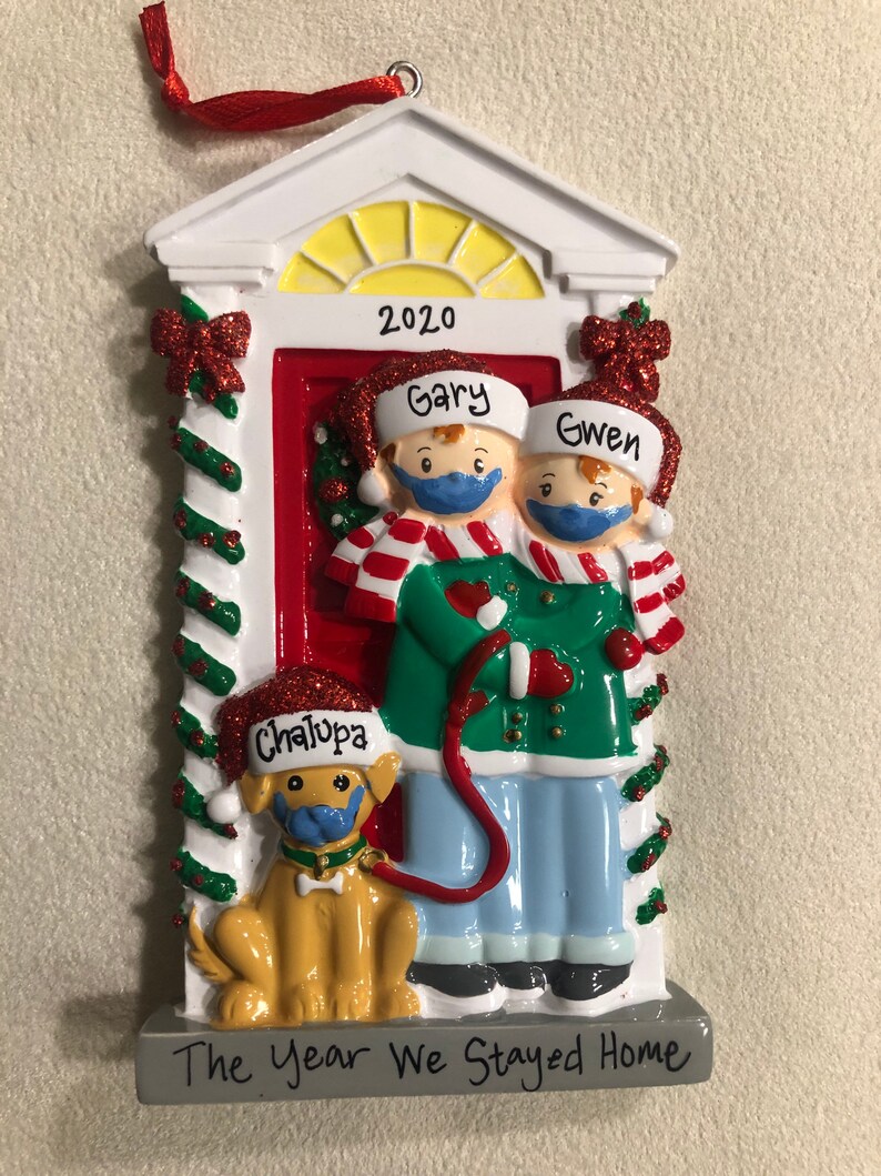 Couple with Dog Personalized Christmas Ornament / Pet Etsy