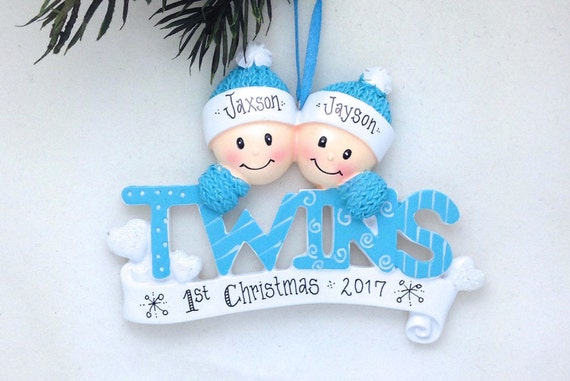 twins first christmas ornament