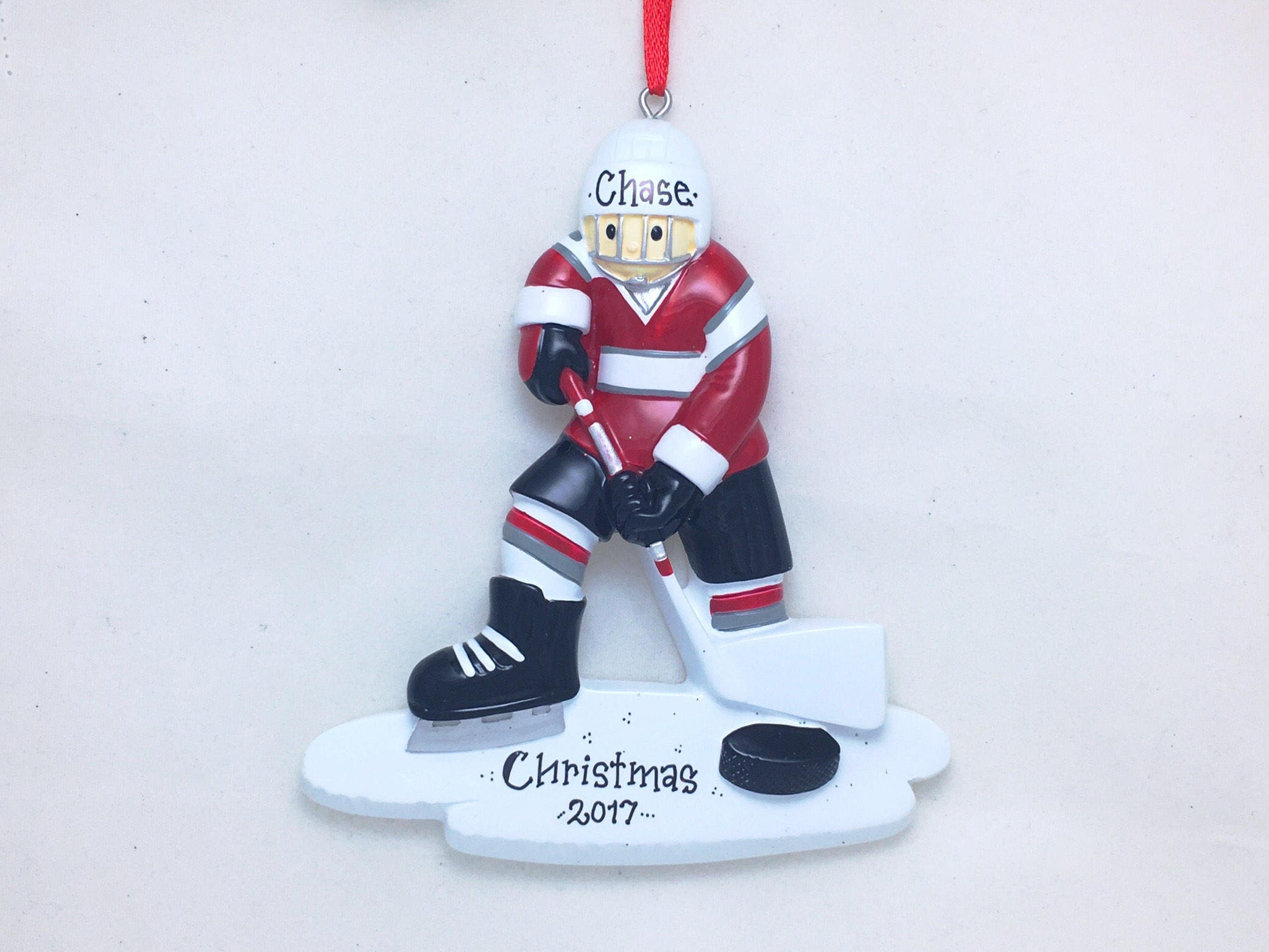 Ice Hockey Personalized Christmas Ornament / Ice Hockey Player Etsy