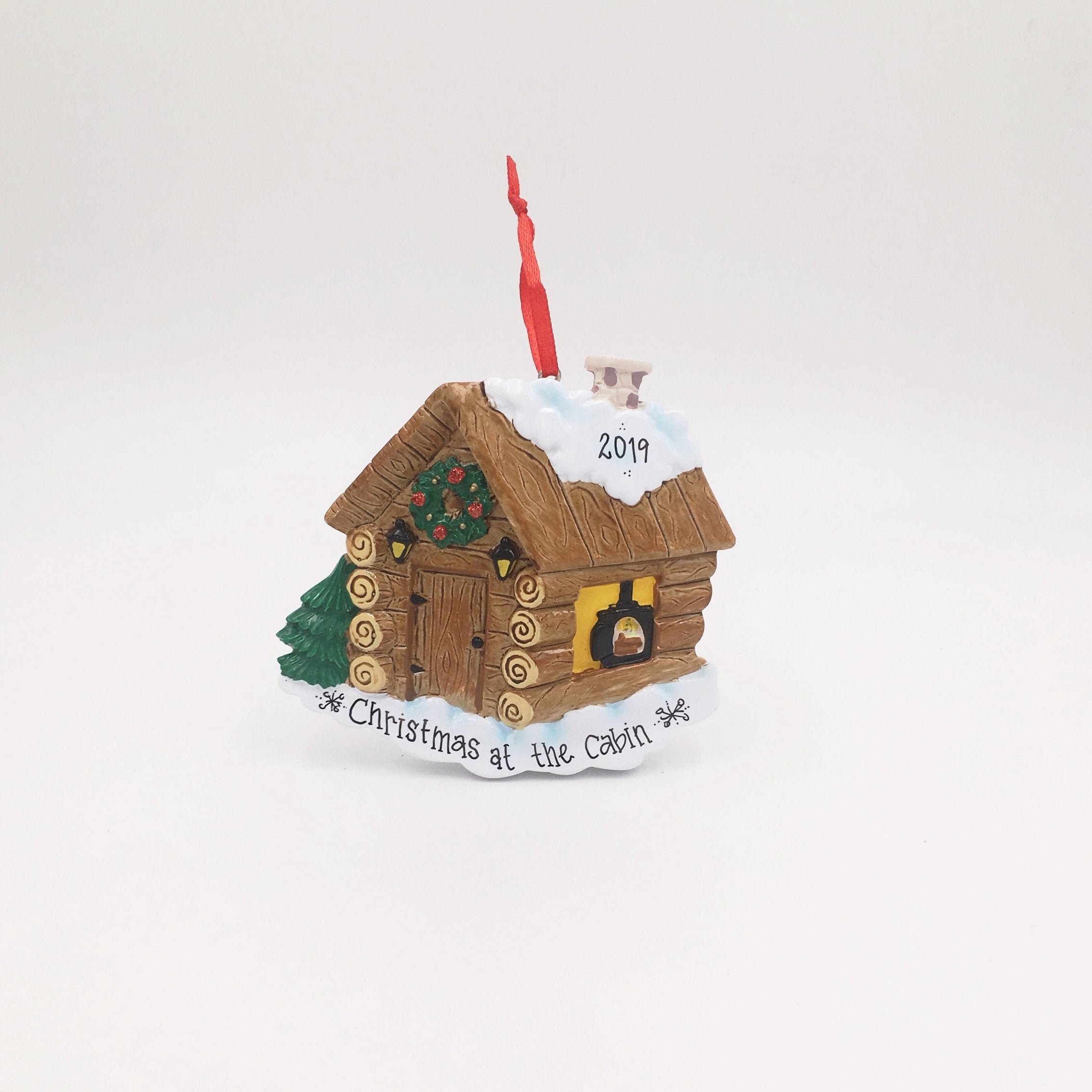Log Cabin Personalized Christmas Ornament / Cabin Ornament / Etsy