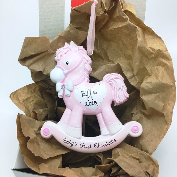 personalized rocking horse ornament
