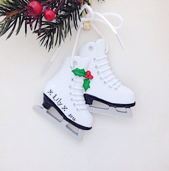 ice skates personalized christmas ornament figure skater etsy ice skates christmas ornaments