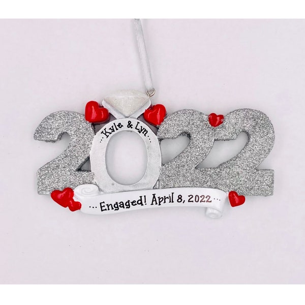 Engagement Personalized Christmas Ornament / 2022 Engagement Ornament / Personalized Ornament / 2022 Engaged Ornament