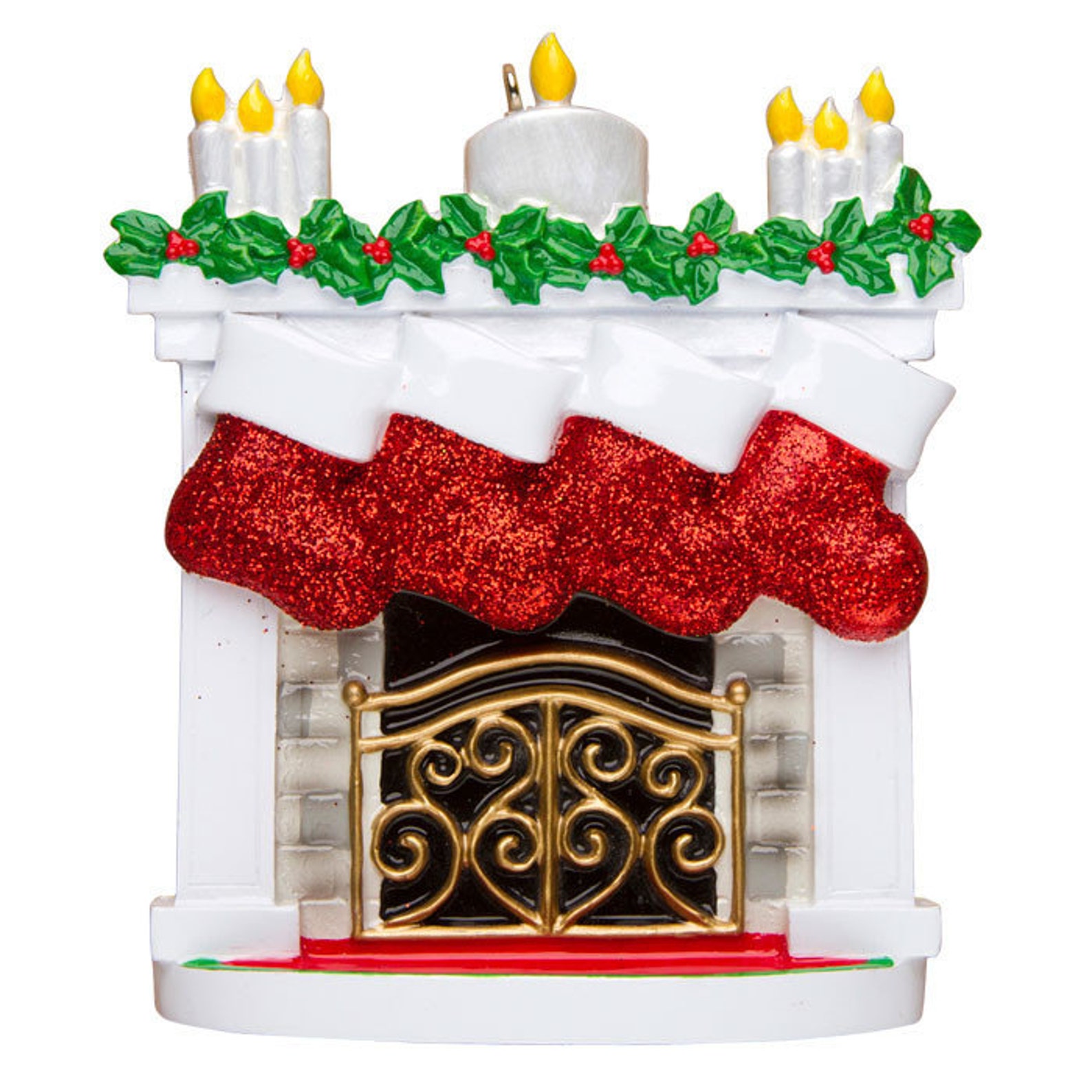 4 Stockings by the Fireplace Ornament / Personalized Christmas  Etsy