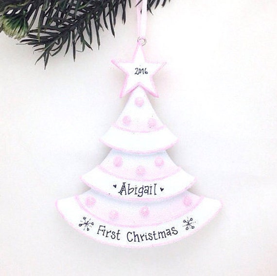 Pink Christmas Tree Personalized Christmas Ornament Etsy