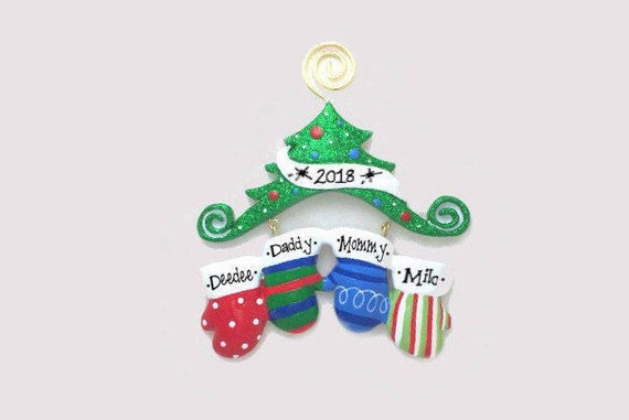 4 Family Mittens Ornament