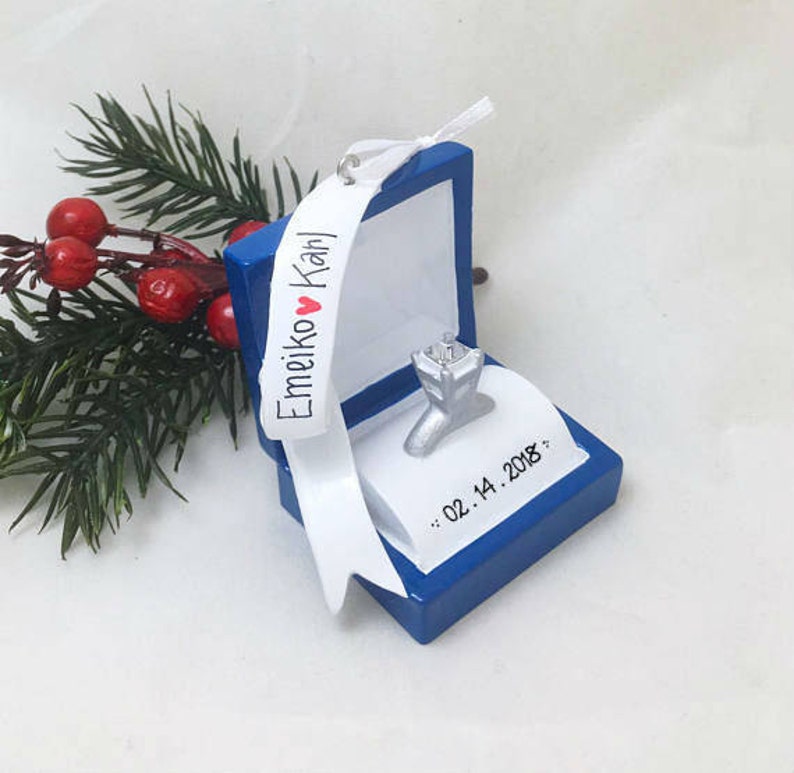 Engagement Ring Personalized Christmas Ornament / Engagement Etsy