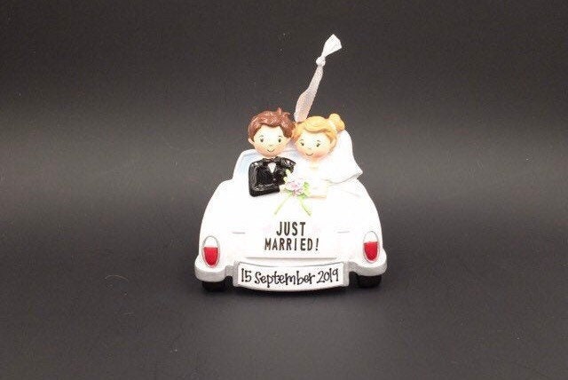Just Married Car Personalized Christmas Ornament / First Christmas Or…