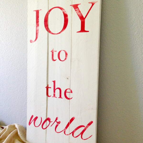 Made to Order benutzerdefiniertes Zeichen - rustikales Weihnachtsdekor - rustikales Holzschild - JOY to the world - Urlaub Dekor Palettenschild