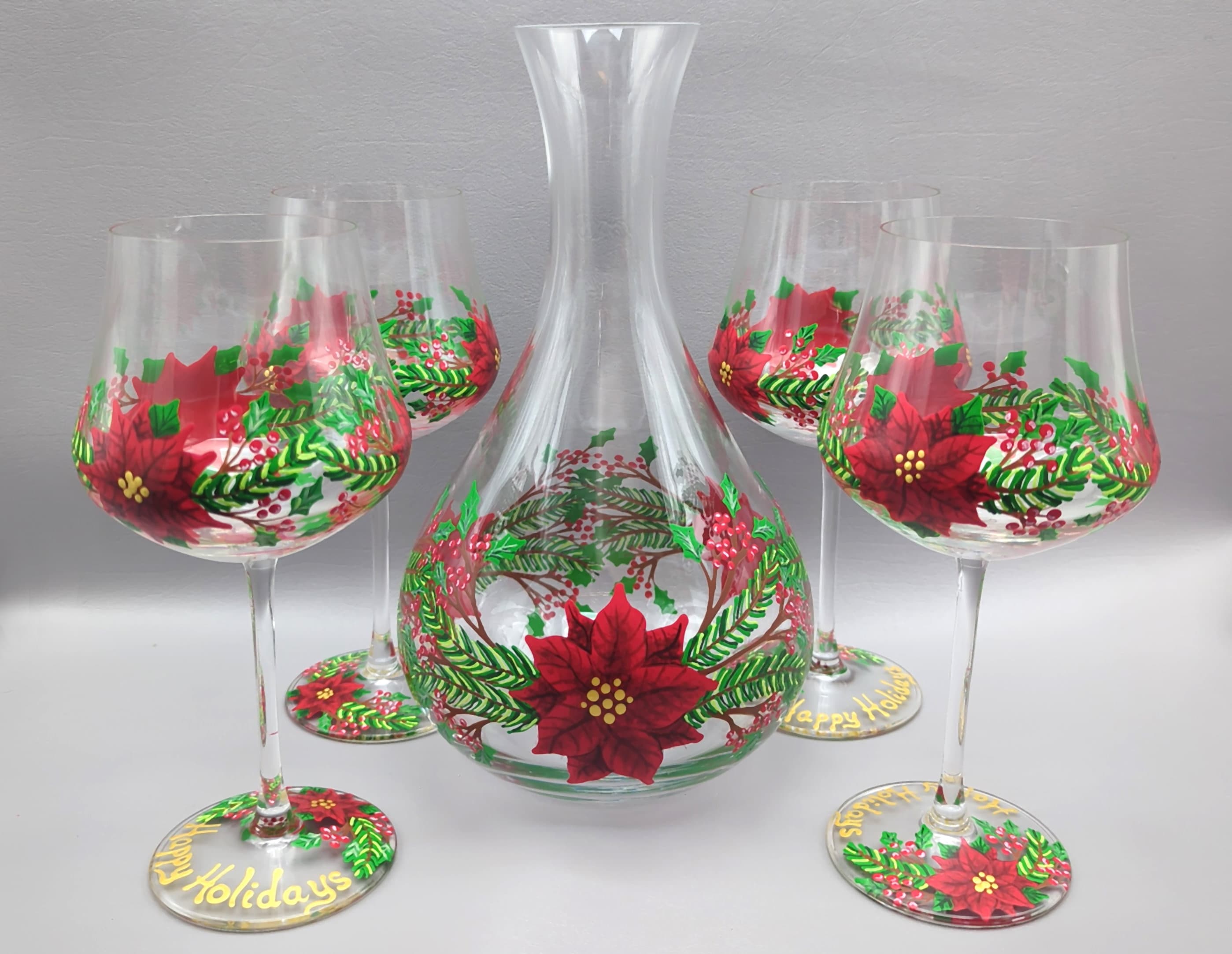 Pianpianzi Cute Stemless Wine Glasses for Women t Wine And Wine Glasses Set  Christmas Decoration Christmas Wine Bottle Bag Christmas Red And Black  Plaid Embroidery Wine Bottle Set Table Decoration 