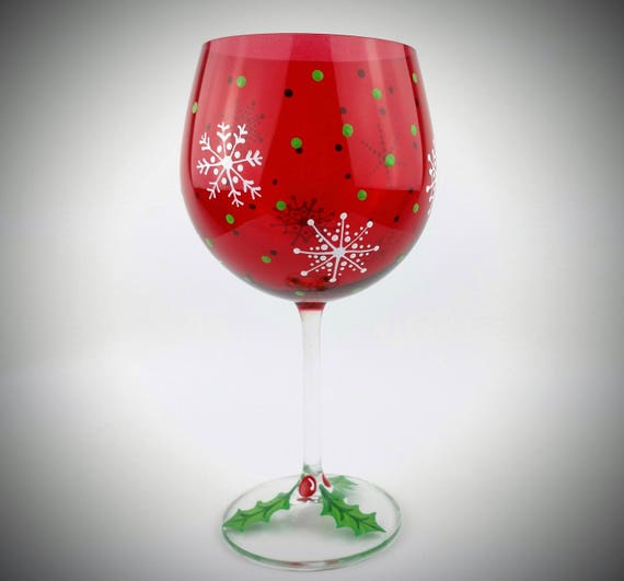 christmas painted wine glasses