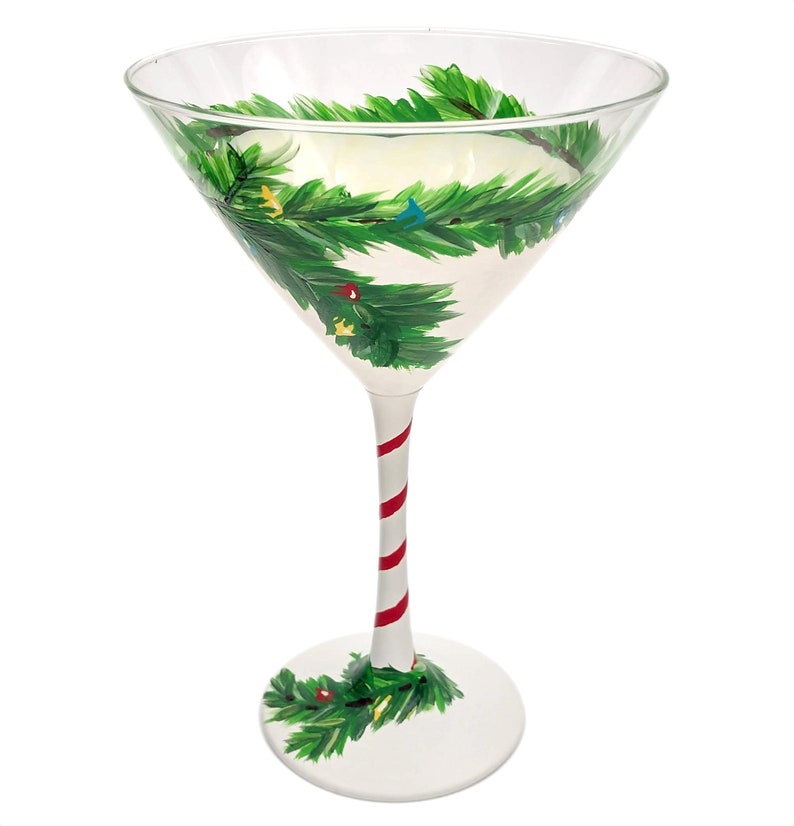 Holiday Cheers Martini Glass Hand painted Christmas Etsy