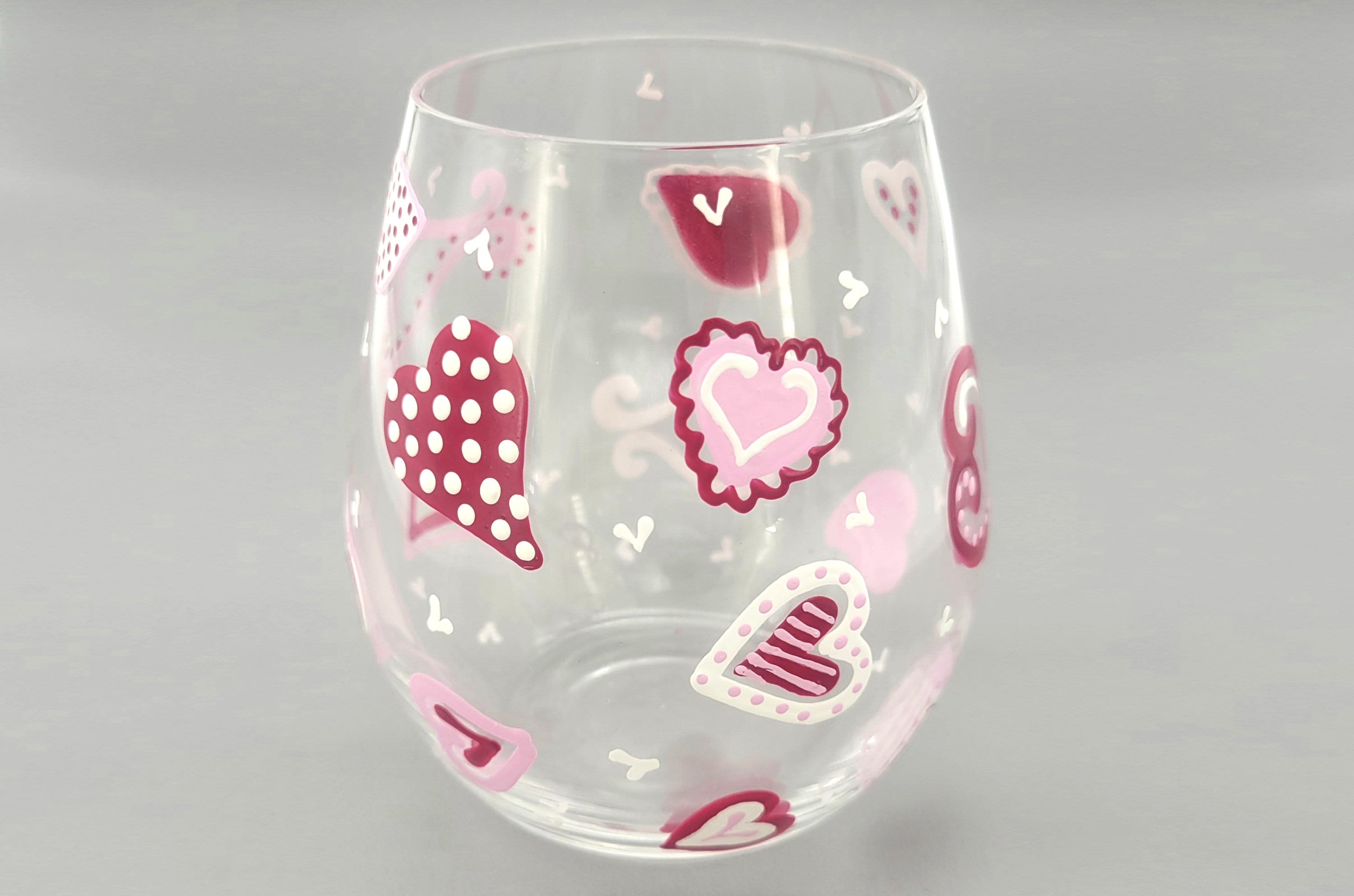 Fiala Design Works Stemless Wine Glasses Hearts