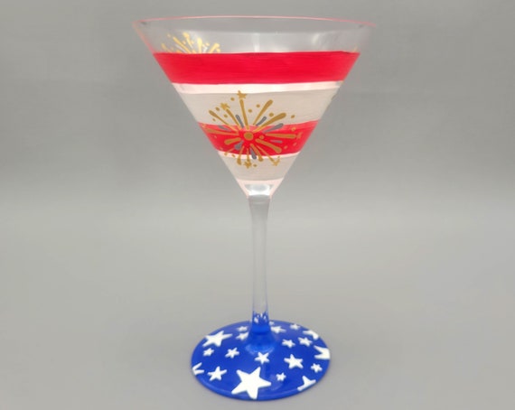Patriotic Martini Glass USA Theme Red White Blue - Etsy 日本