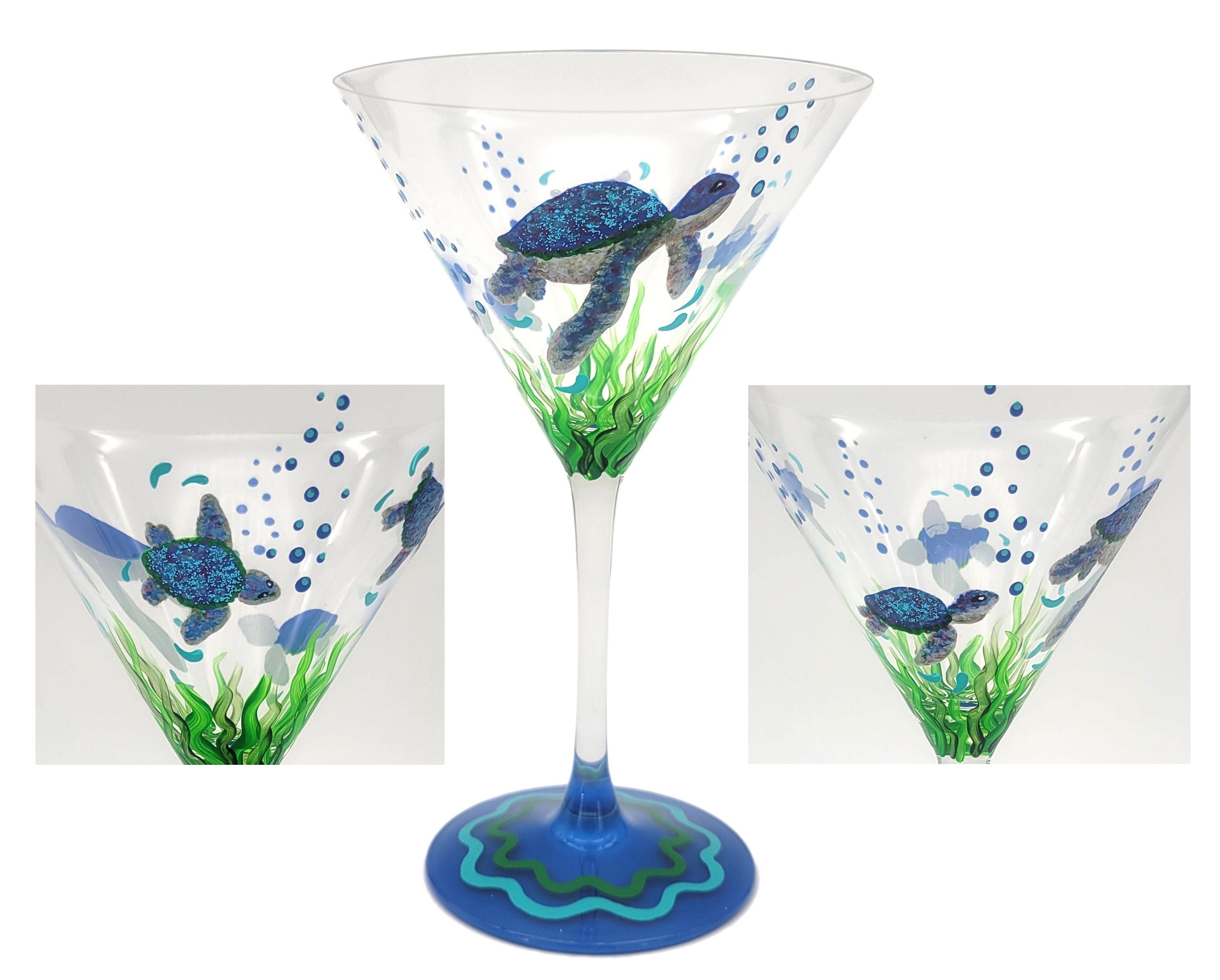 Hand Cut Personalized Birthday Martini Glass