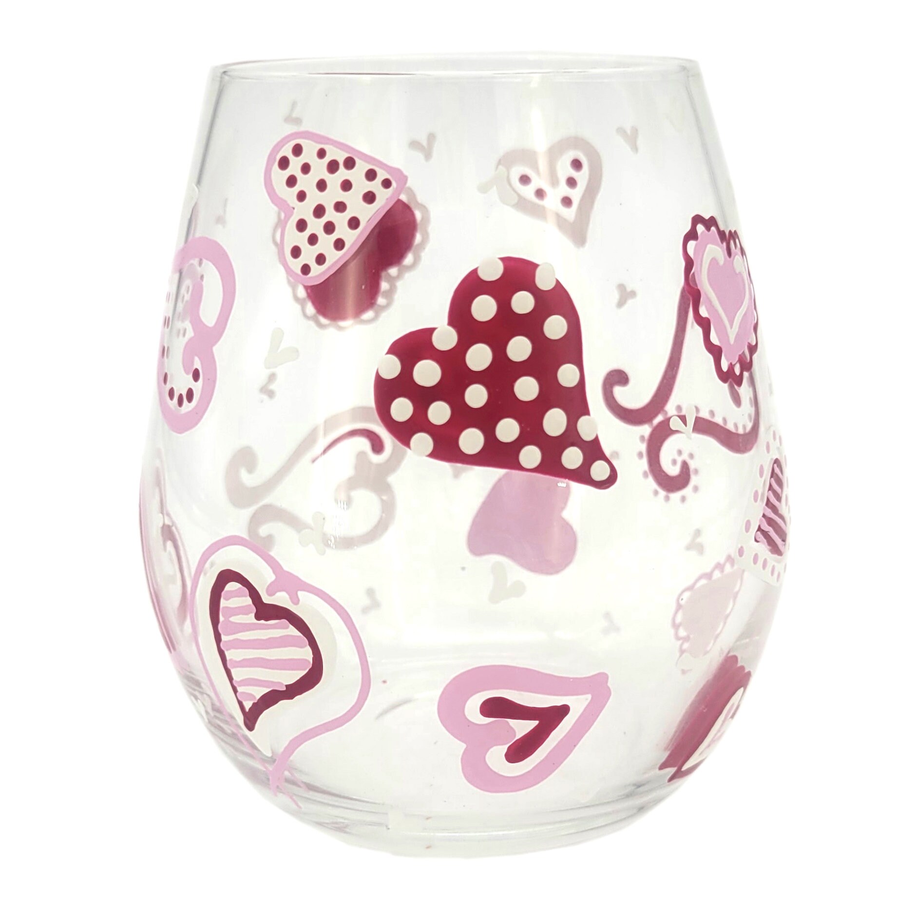 Fiala Design Works Stemless Wine Glasses Hearts