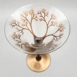 Autumn Tree Hand Painted Martini Glass, Fall Theme, Painted Cocktail Glass, Bare Branches, Fall Decor, Gift for him, Autumn theme