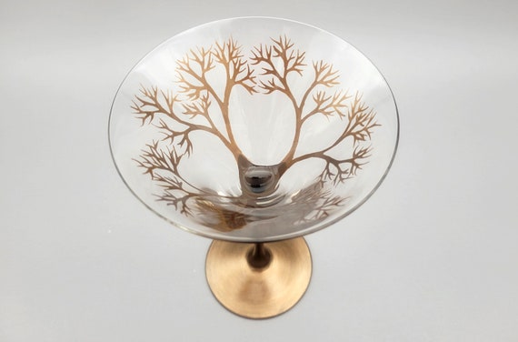 Autumn Tree Hand Painted Martini Glass, Fall Theme, Painted Cocktail Glass, Bare Branches, Fall Decor, Gift for him, Autumn theme