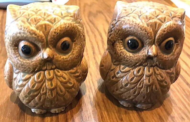 Vintage Ceramic Owl Salt and Pepper shakers