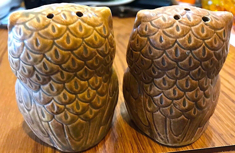 Vintage Ceramic Owl Salt and Pepper shakers