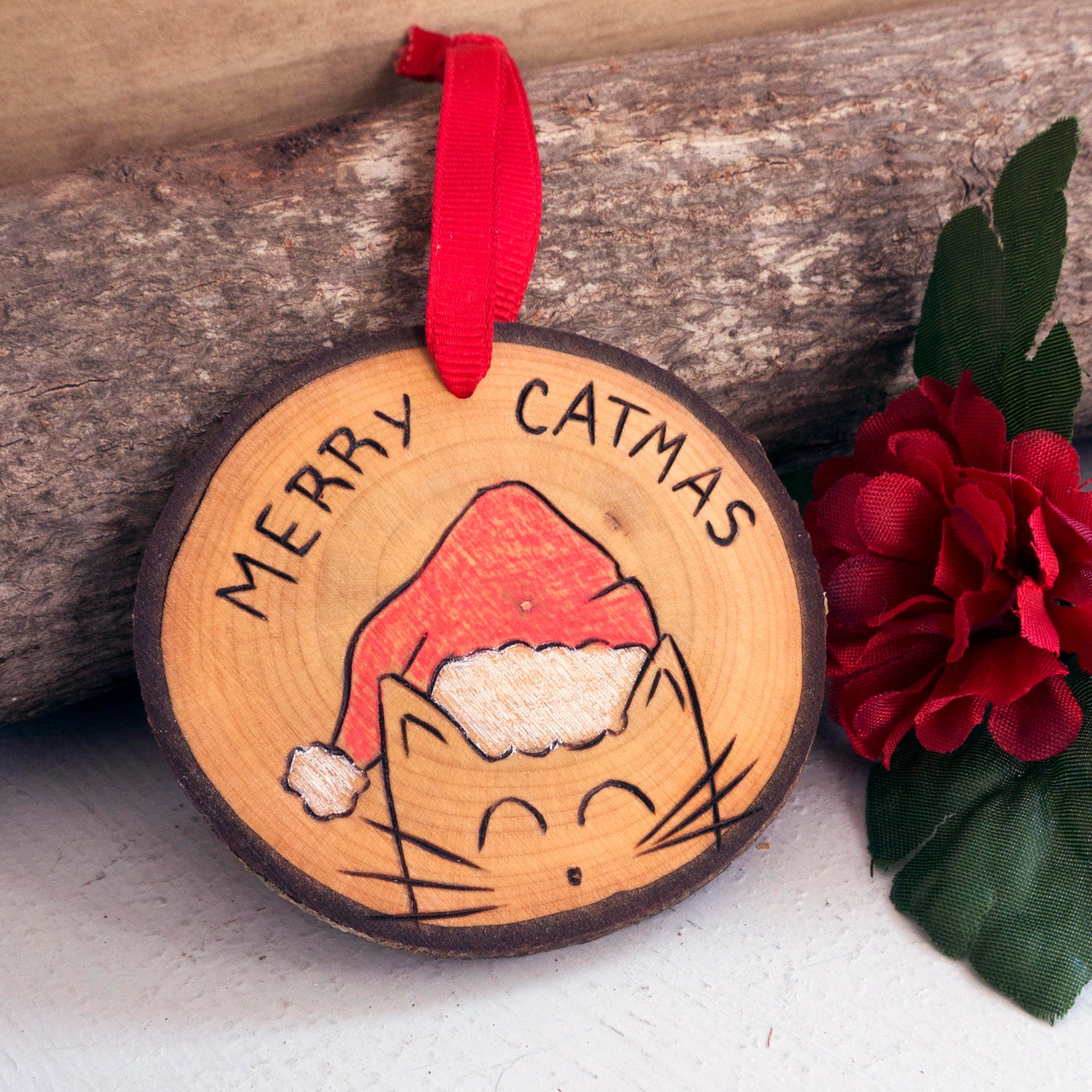 Cat Christmas Ornament Merry Catmas Ornament Pet Ornament Etsy