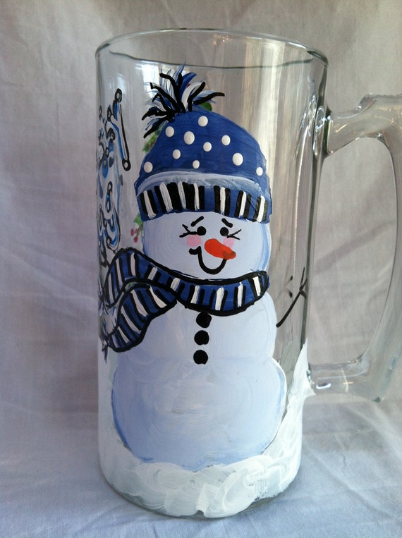 Download Items similar to Hand Painted Frosty Mug 20 ounce Beer Mug ...