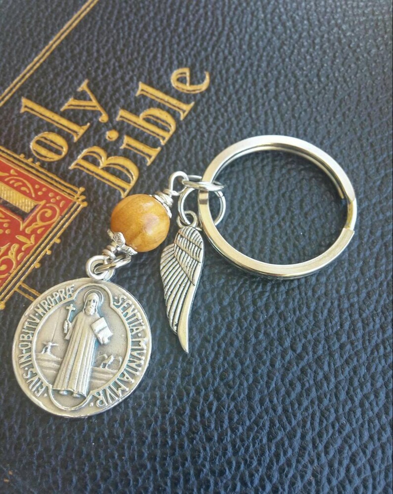 Saint Benedict Key Chain. Gift for Godfather. Baptism Etsy