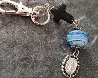Llavero. Regalo para madrina. Regalo católico. Regalo para padrino. Medalla Milagrosa.