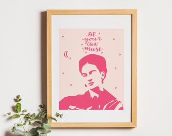 Sé tu propia musa - Frida Kahlo - Impresión digital - Rosa