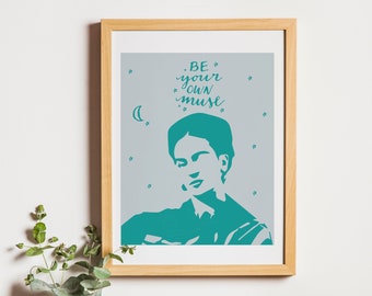 Sé tu propia musa - Frida Kahlo - Impresión digital - Teal