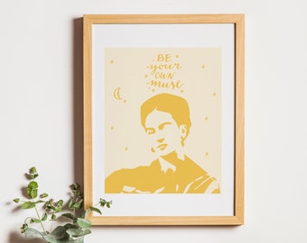Sé tu propia musa - Frida Kahlo - Impresión digital - Amarillo
