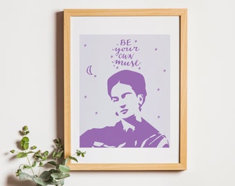 Sé tu propia musa - Frida Kahlo - Impresión digital - Violeta