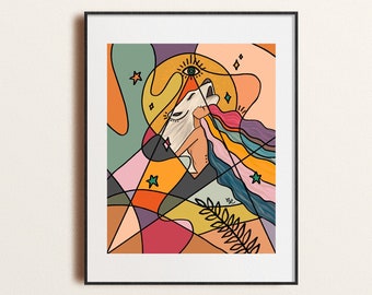 Wolf Moon Goddess - Impresión artística