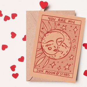 Digital Valentine Card| Digital Download| Valentine's Day Card| Sun Valentine Card| Moon Valentine Card | Valentine