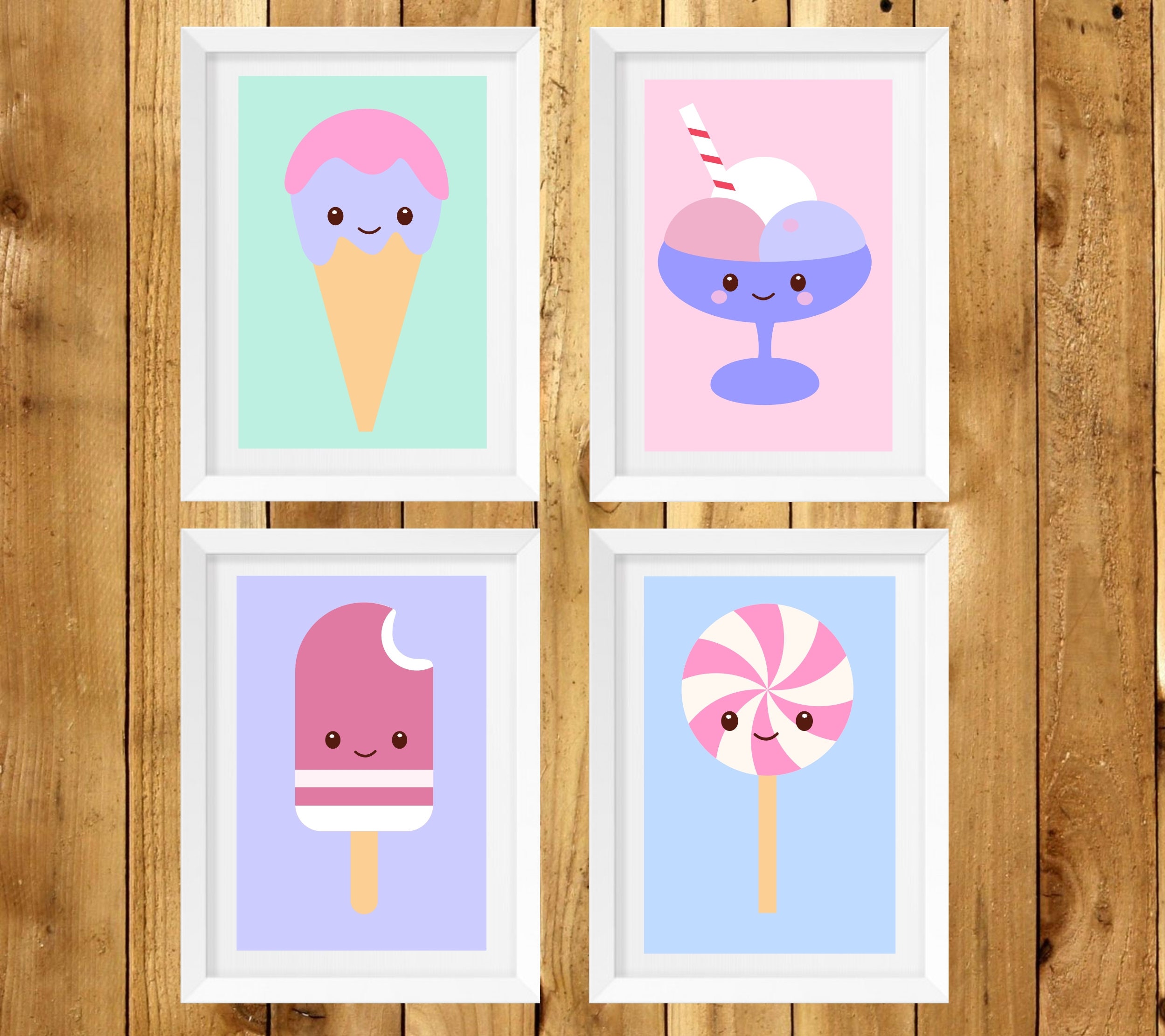Kawaii wall art printablenursery art printroom wall art Etsy