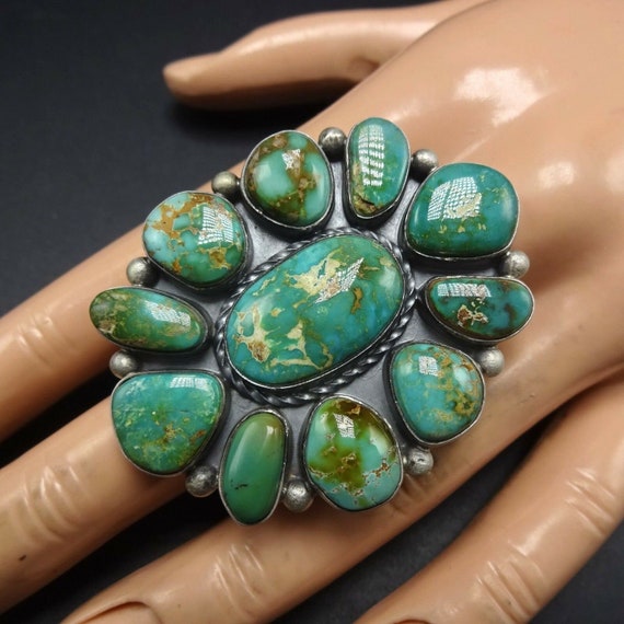 HUGE Gorgeous Sterling Silver & Royston TURQUOISE… - image 3