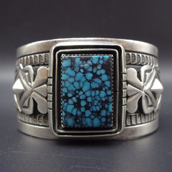 Biggest Best Vintage Native American Navajo Lone Mountain Turquoise Sterling Silver Bracelet Biggest Best Vintage Native American Navajo Lone Mountain Turquoise Sterling Silver Bracelet