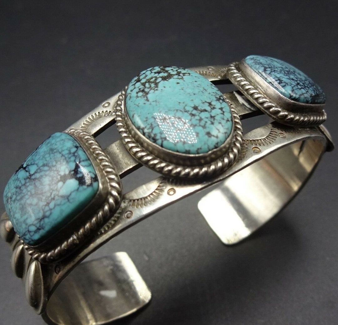 ☆MARS MARK☆ Antic Square Bracelet No2 M99 Marc Antia Apache Indian Wide Deep Stamped Big Cuff Sterling