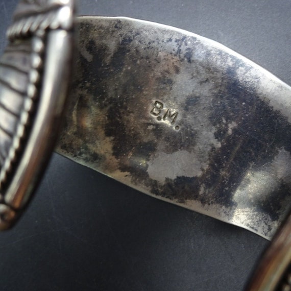 Exquisite OLD PAWN Navajo Hand Stamped Sterling S… - image 8