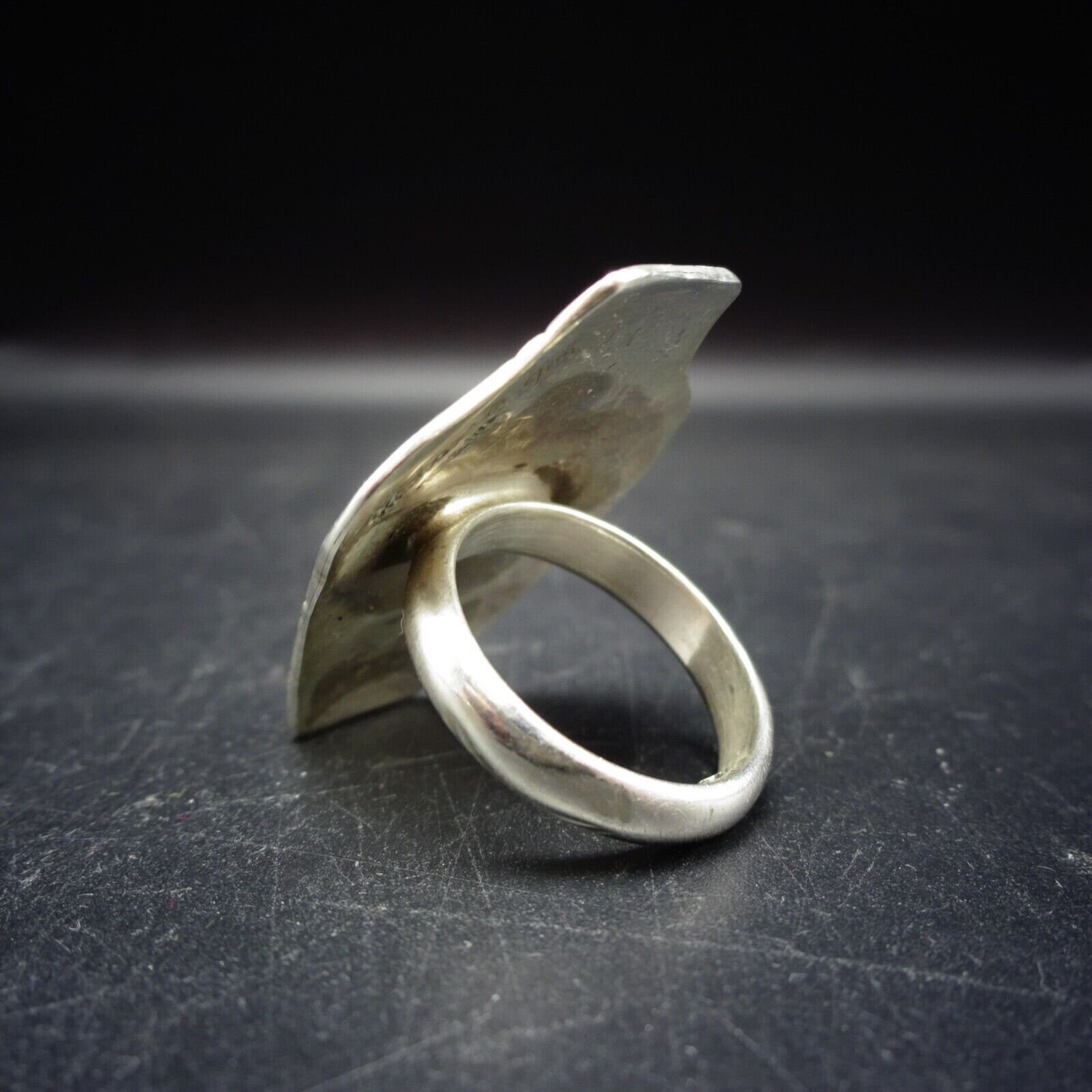 Richard C. Jim NAVAJO Sterling Silver OVERLAY RING Size 8